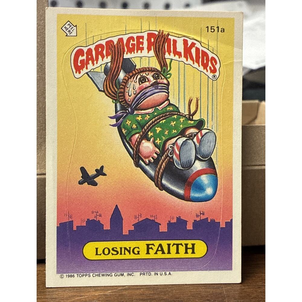 1986 Garbage Pail Kids series 4 Losing Faith #151a GPK OS4 NM